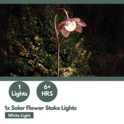 Marco Paul 90cm Bronze Crackle Glass Silhouette Flower Solar Stake Light in Copper - thumbnail 6