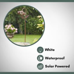 Marco Paul 90cm Bronze Crackle Glass Silhouette Flower Solar Stake Light in Copper - thumbnail 5