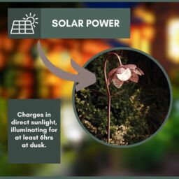 Marco Paul 90cm Bronze Crackle Glass Silhouette Flower Solar Stake Light in Copper - thumbnail 4