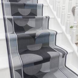 runrug Stair Runner Carpet - Durable, Non-Slip, 5.4mm - 'Malis' in Dark Grey - Size: 80 cm x 450 cm - thumbnail 1