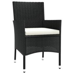 Berkfield Home 7 Piece Garden Dining Set with Cushions Black Poly Rattan - thumbnail 5