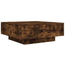 Berkfield Home Modern Coffee Table Smoked Oak 80x80x31 cm Engineered Wood in Brown - Size: 80 x 80 x 31 cm - thumbnail 7