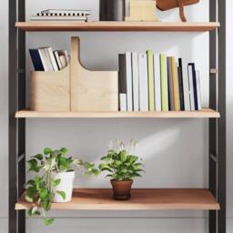 Berkfield Home Wall Shelf 100x40x2 cm Untreated Solid Wood Oak in Light Brown - Size: 100 x 40 x 2 cm - thumbnail 2