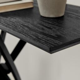 FurnitureboxUK Leonardo Black Wood Veneer Console Table - thumbnail 3
