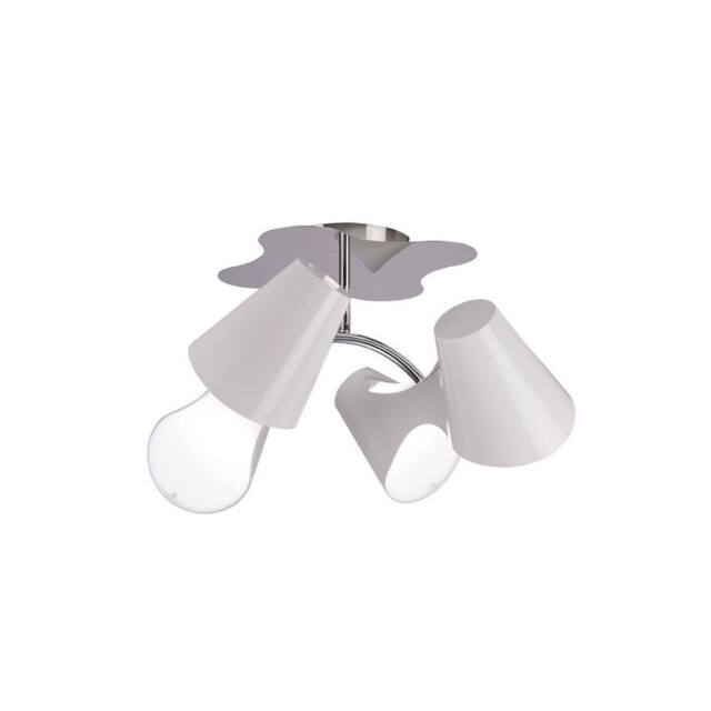 Netlighting Ora Ceiling 2 Arm 4 Light E27 Gloss White White Acrylic Chrome - image 1