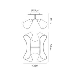 Netlighting Ora Ceiling 2 Arm 4 Light E27 Gloss White White Acrylic Chrome - thumbnail 2