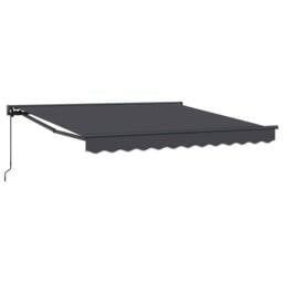 Berkfield Home Manual Retractable Awning - Anthracite, 300x250 cm in Dark Grey - thumbnail 3