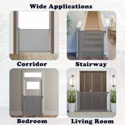 FLAVORA Grey - 51.2Inch Retractable Foldable Pet & Baby Safety Gate - thumbnail 3