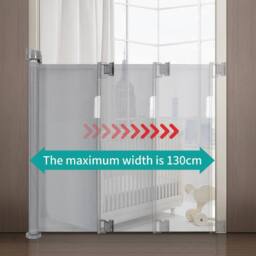 FLAVORA Grey - 51.2Inch Retractable Foldable Pet & Baby Safety Gate - thumbnail 5