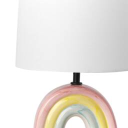 Wyld and Coco Table Lamp - Multicolour Ceramic Rainbow Base with Drum Shade - thumbnail 5