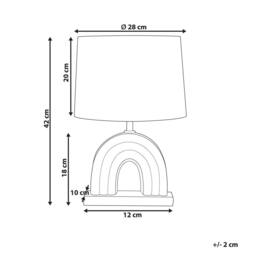Wyld and Coco Table Lamp - Multicolour Ceramic Rainbow Base with Drum Shade - thumbnail 3