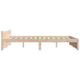 Berkfield Home Beautiful Bed Frame Solid Wood 150x200 cm King Size in Natural - thumbnail 6