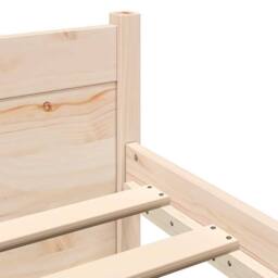 Berkfield Home Beautiful Bed Frame Solid Wood 150x200 cm King Size in Natural - thumbnail 7