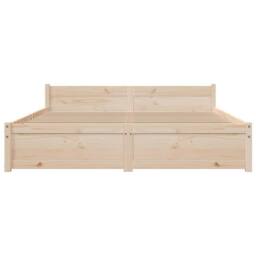 Berkfield Home Beautiful Bed Frame Solid Wood 150x200 cm King Size in Natural - thumbnail 5