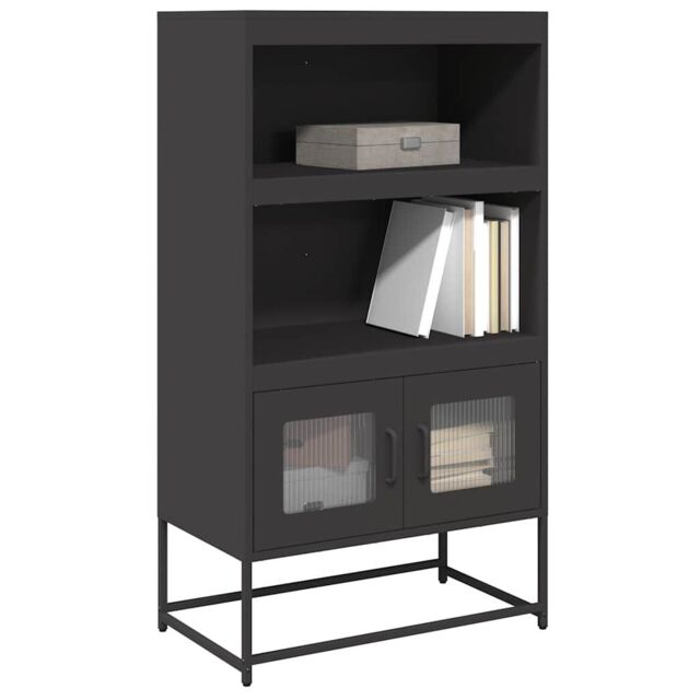 Berkfield Home Highboard Black 68x39x123 cm Steel - Size: 68 x 39 x 123 cm - image 1