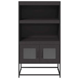 Berkfield Home Highboard Black 68x39x123 cm Steel - Size: 68 x 39 x 123 cm - thumbnail 5