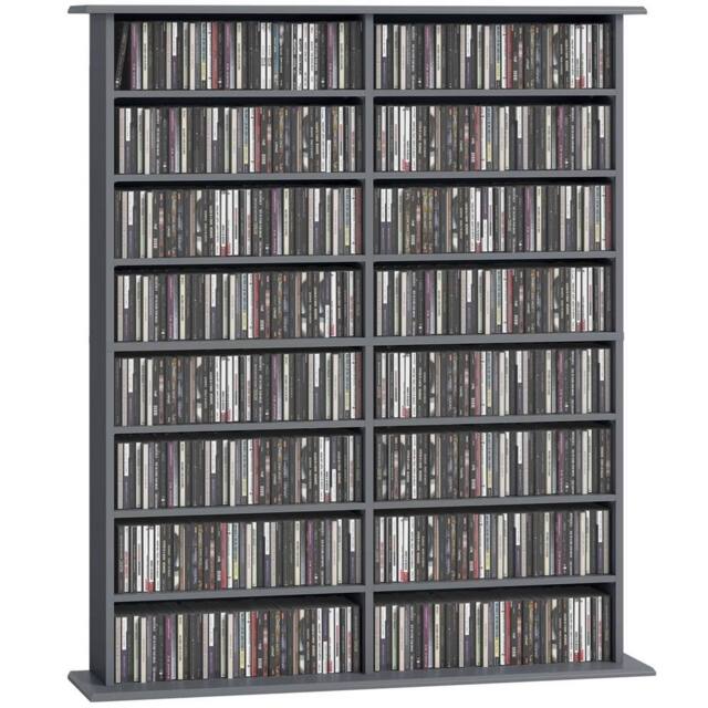 EONLION CD Storage Unit DVD Tower Blu-ray Storage Shelf in Grey - Size: 100 cm - image 1