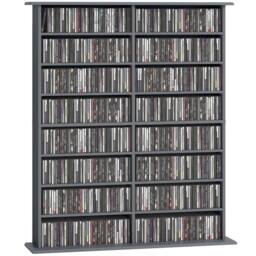 EONLION CD Storage Unit DVD Tower Blu-ray Storage Shelf in Grey - Size: 100 cm - thumbnail 1