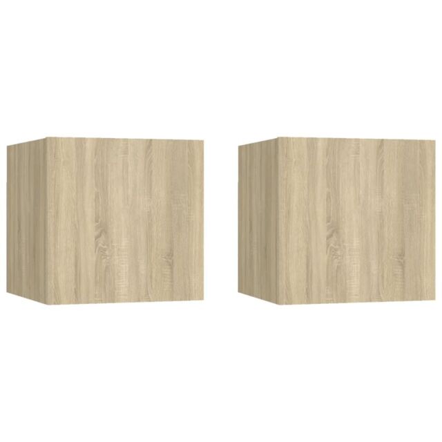Berkfield Home Bedside Cabinets 2 pcs Sonoma Oak 30.5x30x30 cm Engineered Wood in Brown - image 1