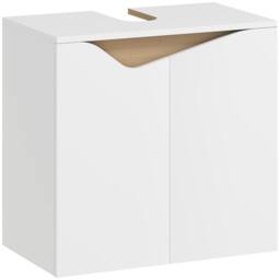 HOMCOM Under Sink Cabinet, Bathroom Sink Cabinet for Basin without Pedestal in White - Size: W600mm x H600mm - thumbnail 2