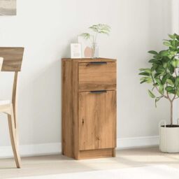 Berkfield Home Sideboard Artisan Oak 30x30x70 cm Engineered Wood in Brown - Size: 30 x 30 x 70 cm - thumbnail 3