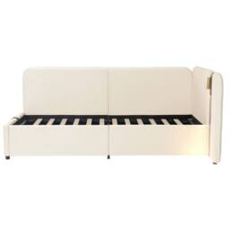STILVORA 3FT Single Daybed with Storage, USB Charging & Reading Lamp in Beige - thumbnail 8