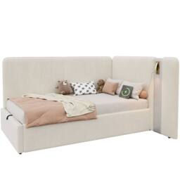 STILVORA 3FT Single Daybed with Storage, USB Charging & Reading Lamp in Beige - thumbnail 4