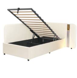 STILVORA 3FT Single Daybed with Storage, USB Charging & Reading Lamp in Beige - thumbnail 5
