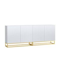 Mex Furniture LTD Sideboard Ripple Duo 200cm - White with Fluted Doors - thumbnail 9