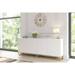 Mex Furniture LTD Sideboard Ripple Duo 200cm - White with Fluted Doors - thumbnail 6