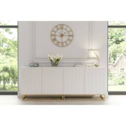 Mex Furniture LTD Sideboard Ripple Duo 200cm - White with Fluted Doors - thumbnail 2