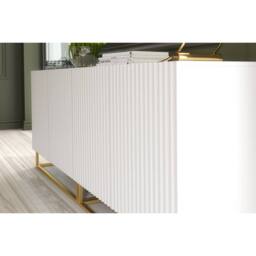 Mex Furniture LTD Sideboard Ripple Duo 200cm - White with Fluted Doors - thumbnail 4