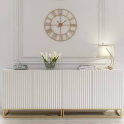 Mex Furniture LTD Sideboard Ripple Duo 200cm - White with Fluted Doors