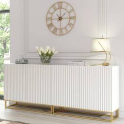 Mex Furniture LTD Sideboard Ripple Duo 200cm - White with Fluted Doors - thumbnail 5
