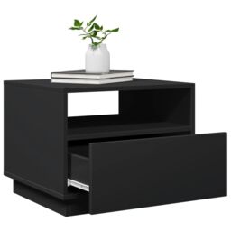 Berkfield Home Coffee Table with LED Lights Black 50x49x40 cm - Size: 50 x 49 x 40 cm - thumbnail 6