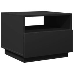 Berkfield Home Coffee Table with LED Lights Black 50x49x40 cm - Size: 50 x 49 x 40 cm - thumbnail 3