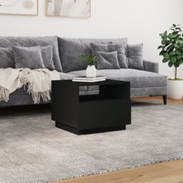 Berkfield Home Coffee Table with LED Lights Black 50x49x40 cm - Size: 50 x 49 x 40 cm - thumbnail 4
