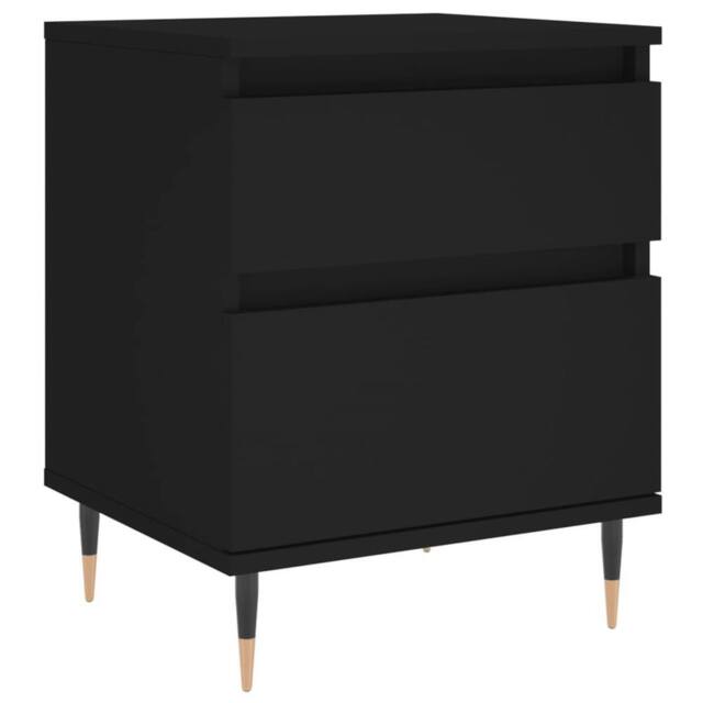 Berkfield Home Bedside Cabinet Black 40x35x50 cm Engineered Wood - Size: 40 x 35 x 50 cm - image 1