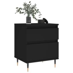 Berkfield Home Bedside Cabinet Black 40x35x50 cm Engineered Wood - Size: 40 x 35 x 50 cm - thumbnail 4
