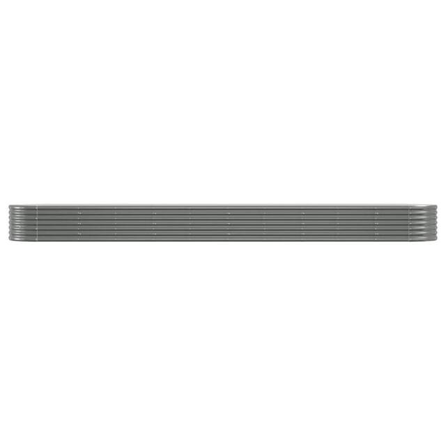Berkfield Home Garden Raised Bed Powder-coated Steel 440x80x36 cm Grey - Size: 440 x 80 x 36 cm - image 1