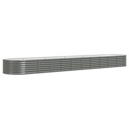 Berkfield Home Garden Raised Bed Powder-coated Steel 440x80x36 cm Grey - Size: 440 x 80 x 36 cm - thumbnail 3