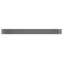 Berkfield Home Garden Raised Bed Powder-coated Steel 440x80x36 cm Grey - Size: 440 x 80 x 36 cm - thumbnail 1