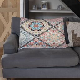 Benjamin Tate Design Luxury Oriental Tile Blanket in Natural - Size: 120 cm x 150 cm - thumbnail 2