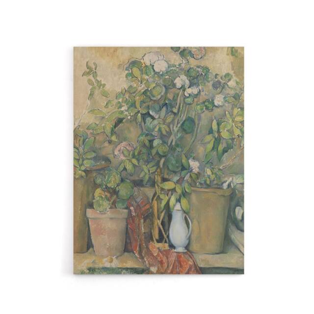 "Artery8 Terracotta Pots & Flowers Paul Cezanne Canvas Wall Art Print - Size: W12"" x H16""" - image 1