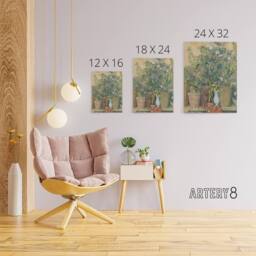 "Artery8 Terracotta Pots & Flowers Paul Cezanne Canvas Wall Art Print - Size: W12"" x H16""" - thumbnail 4