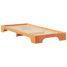 Berkfield Home Floor Bed Frame Brown 90 x 220 cm Wood - thumbnail 8