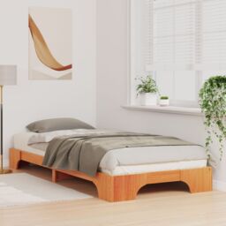 Berkfield Home Floor Bed Frame Brown 90 x 220 cm Wood - thumbnail 5