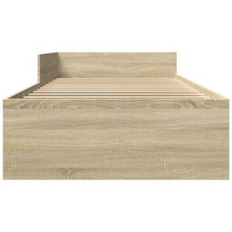 Berkfield Home Bed Frame without Mattress Sonoma Oak 75x190 cm Small Single Engineered Wood in Brown - thumbnail 5