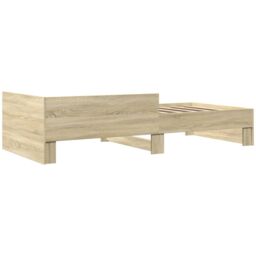 Berkfield Home Bed Frame without Mattress Sonoma Oak 75x190 cm Small Single Engineered Wood in Brown - thumbnail 6
