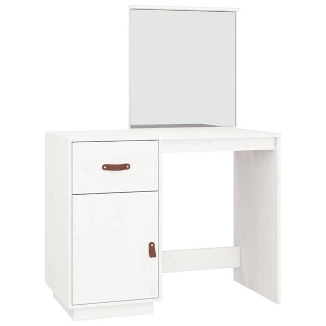 Berkfield Home Dressing Table White 95x50x134 cm Solid Wood Pine - Size: 95 x 50 x 134 cm - image 1